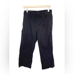 Pact Organic Stretch Cotton Wide Leg Chino Pants Women’s Size 8 Black Pull On